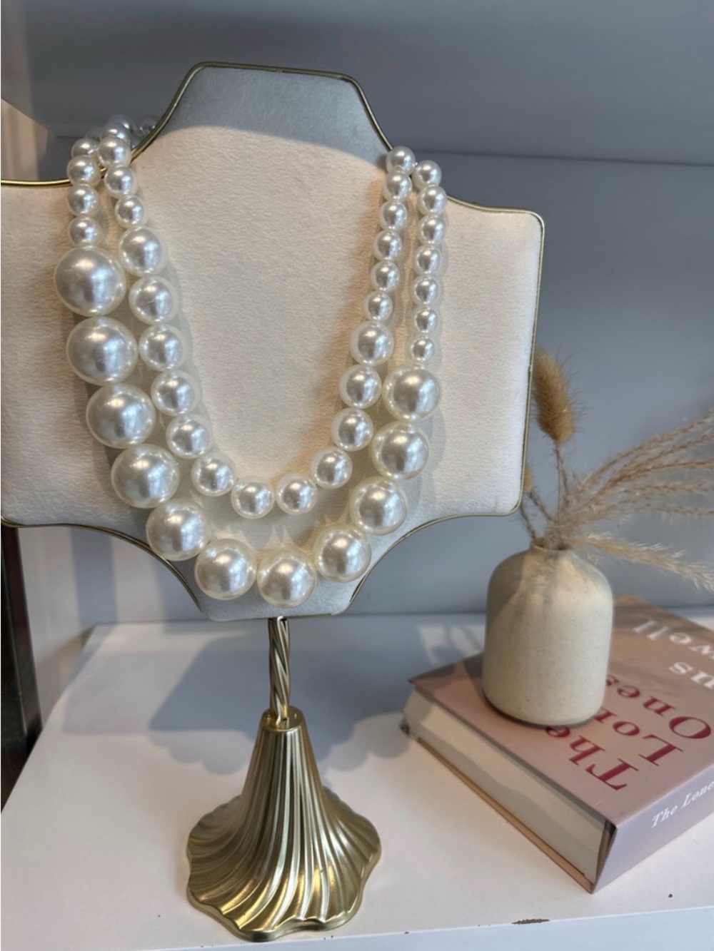 Classic Double-Strand White Pearl Necklace - Elegant Women’s Accessory